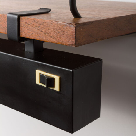 23492 Poul Cadovius home office wall unit in walnut with desk shelf and a portable lamp, Denmark 1960s-9 23492 Poul Cadovius home office wall unit in walnut with desk shelf and a portable lamp, Denmark 1960s-9