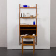 23496 Poul Cadovius teak home office drop front desk wall unit with 3 shelves for Cado, Denmark 1960s-1