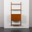 23496 Poul Cadovius teak home office drop front desk wall unit with 3 shelves for Cado, Denmark 1960s-7