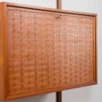 23496 Poul Cadovius teak home office drop front desk wall unit with 3 shelves for Cado, Denmark 1960s-9
