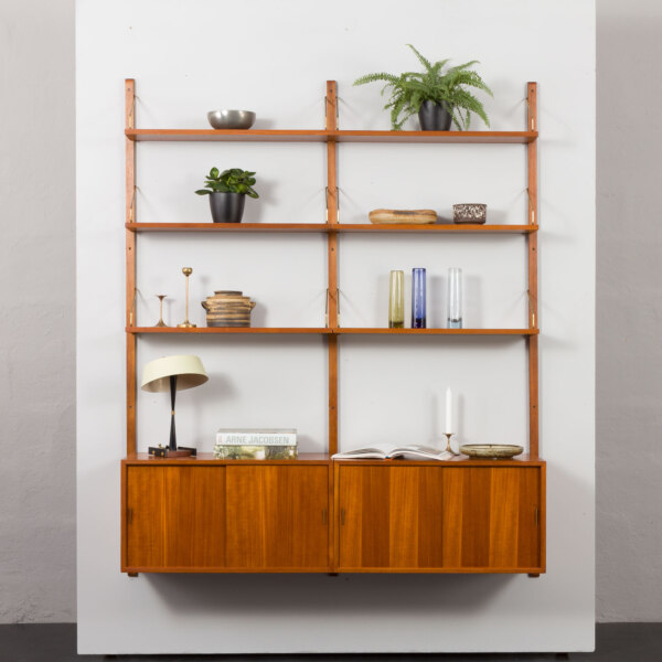 Danish mid century teak wall unit attr. to Poul Cadovius, Denmark 1960s