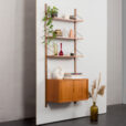 23502 Poul Cadovius Wall unit in teak with tambour doors cabinet to Poul Cadovius -2