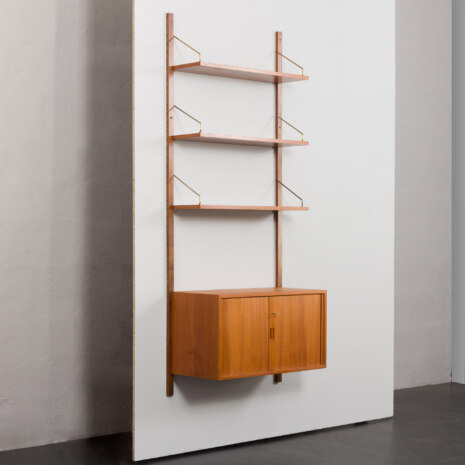 23502 Poul Cadovius Wall unit in teak with tambour doors cabinet to Poul Cadovius -3 23502 Poul Cadovius Wall unit in teak with tambour doors cabinet to Poul Cadovius -3