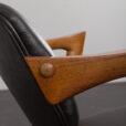 22385 Kai Kristiansen rosewood chair model 42 in black aniline leather, Denmark 1960s-10