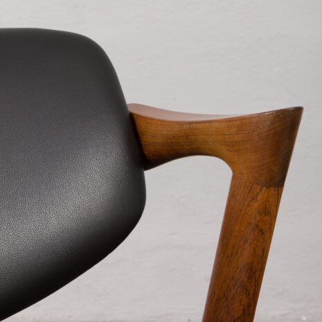 22385 Kai Kristiansen rosewood chair model 42 in black aniline leather, Denmark 1960s-13 22385 Kai Kristiansen rosewood chair model 42 in black aniline leather, Denmark 1960s-13