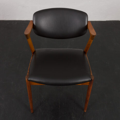 22385 Kai Kristiansen rosewood chair model 42 in black aniline leather, Denmark 1960s-14 22385 Kai Kristiansen rosewood chair model 42 in black aniline leather, Denmark 1960s-14