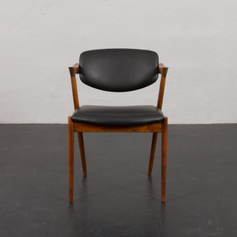 22385 Kai Kristiansen rosewood chair model 42 in black aniline leather, Denmark 1960s-2 22385 Kai Kristiansen rosewood chair model 42 in black aniline leather, Denmark 1960s-2