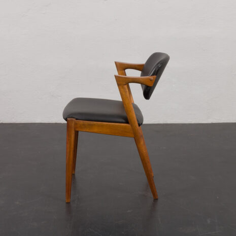 22385 Kai Kristiansen rosewood chair model 42 in black aniline leather, Denmark 1960s-4 22385 Kai Kristiansen rosewood chair model 42 in black aniline leather, Denmark 1960s-4