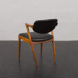 22385 Kai Kristiansen rosewood chair model 42 in black aniline leather, Denmark 1960s-5