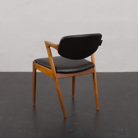 22385 Kai Kristiansen rosewood chair model 42 in black aniline leather, Denmark 1960s-5 22385 Kai Kristiansen rosewood chair model 42 in black aniline leather, Denmark 1960s-5