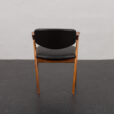 22385 Kai Kristiansen rosewood chair model 42 in black aniline leather, Denmark 1960s-6