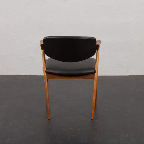 22385 Kai Kristiansen rosewood chair model 42 in black aniline leather, Denmark 1960s-6 22385 Kai Kristiansen rosewood chair model 42 in black aniline leather, Denmark 1960s-6