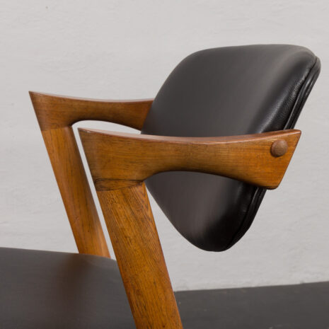 22385 Kai Kristiansen rosewood chair model 42 in black aniline leather, Denmark 1960s-7 22385 Kai Kristiansen rosewood chair model 42 in black aniline leather, Denmark 1960s-7