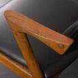 22385 Kai Kristiansen rosewood chair model 42 in black aniline leather, Denmark 1960s-9