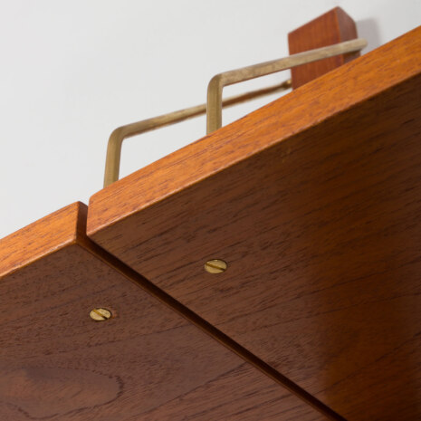 23244 Danish wall unit in teak by Preben Sorensen with a desk and sliding doors cabinet, 1960s-12 23244 Danish wall unit in teak by Preben Sorensen with a desk and sliding doors cabinet, 1960s-12