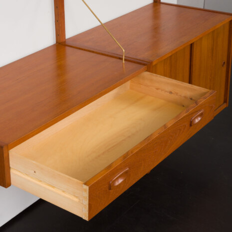23244 Danish wall unit in teak by Preben Sorensen with a desk and sliding doors cabinet, 1960s-15 23244 Danish wall unit in teak by Preben Sorensen with a desk and sliding doors cabinet, 1960s-15