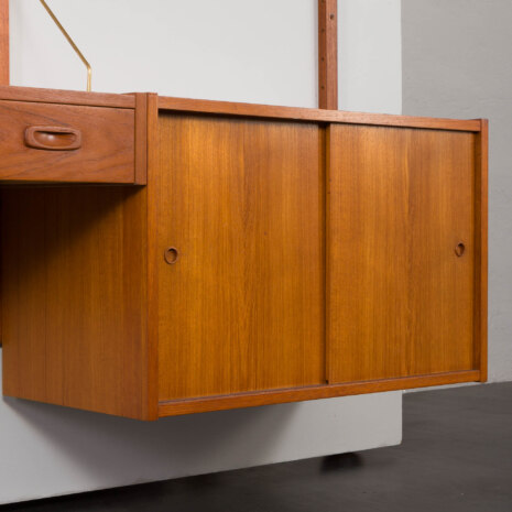 23244 Danish wall unit in teak by Preben Sorensen with a desk and sliding doors cabinet, 1960s-16 23244 Danish wall unit in teak by Preben Sorensen with a desk and sliding doors cabinet, 1960s-16