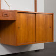 23244 Danish wall unit in teak by Preben Sorensen with a desk and sliding doors cabinet, 1960s-16