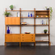 23356 three bay wall unit in teak-1
