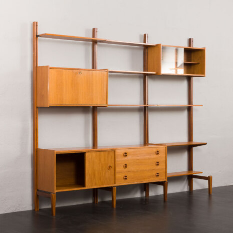 23356 three bay wall unit in teak-5 23356 three bay wall unit in teak-5