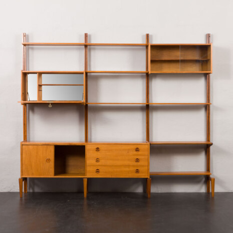 23356 three bay wall unit in teak-7 23356 three bay wall unit in teak-7