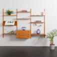 23371 threebay teak wall unit -1