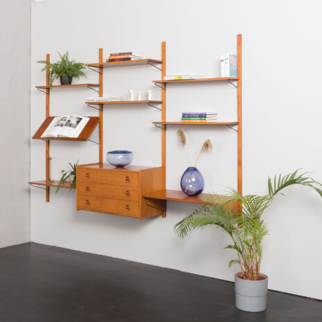 23371 threebay teak wall unit -2 23371 threebay teak wall unit -2