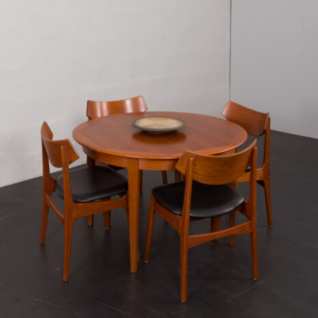 23513 Vintage Danish teak round extension table by Svend Aage Madsen for Knudsen, 1960s-1 23513 Vintage Danish teak round extension table by Svend Aage Madsen for Knudsen, 1960s-1