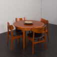 23513 Vintage Danish teak round extension table by Svend Aage Madsen for Knudsen, 1960s-1