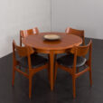 23513 Vintage Danish teak round extension table by Svend Aage Madsen for Knudsen, 1960s-3