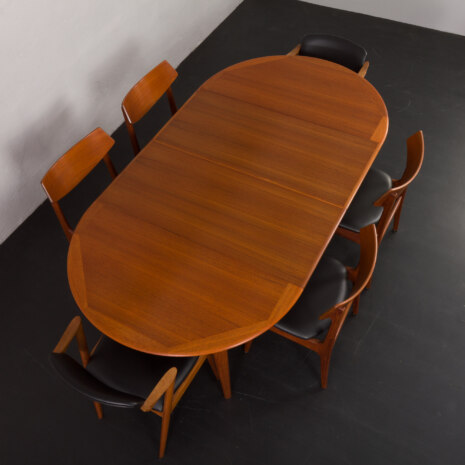 23513 Vintage Danish teak round extension table by Svend Aage Madsen for Knudsen, 1960s-9 23513 Vintage Danish teak round extension table by Svend Aage Madsen for Knudsen, 1960s-9