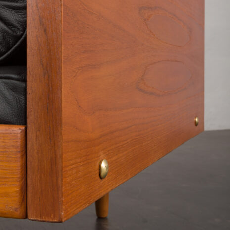 23524 Danish daybed in teak and black leather by Horsens Mobelfabrik, 1960s-12 23524 Danish daybed in teak and black leather by Horsens Mobelfabrik, 1960s-12