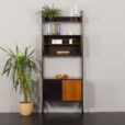 23531 Upcycled Ergo vintage wall unit in teak and black varnish, Norway 1960s-1