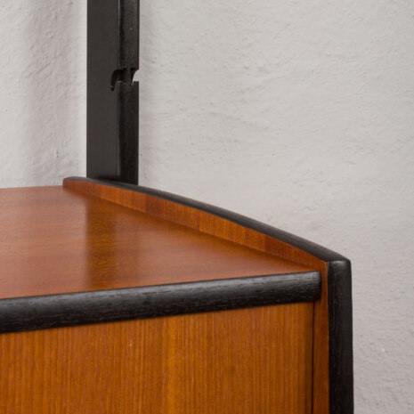 23531 Upcycled Ergo vintage wall unit in teak and black varnish, Norway 1960s-15 23531 Upcycled Ergo vintage wall unit in teak and black varnish, Norway 1960s-15