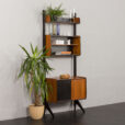 23531 Upcycled Ergo vintage wall unit in teak and black varnish, Norway 1960s-2