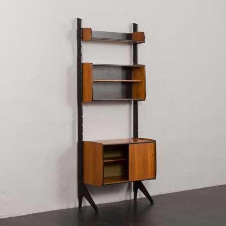 23531 Upcycled Ergo vintage wall unit in teak and black varnish, Norway 1960s-4 23531 Upcycled Ergo vintage wall unit in teak and black varnish, Norway 1960s-4