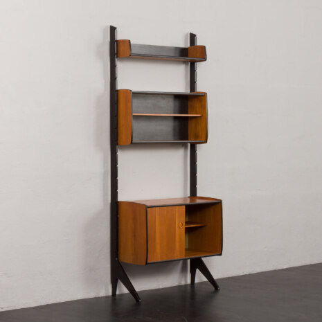 23531 Upcycled Ergo vintage wall unit in teak and black varnish, Norway 1960s-5 23531 Upcycled Ergo vintage wall unit in teak and black varnish, Norway 1960s-5