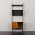 23531 Upcycled Ergo vintage wall unit in teak and black varnish, Norway 1960s-6