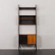 23531 Upcycled Ergo vintage wall unit in teak and black varnish, Norway 1960s-8