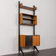 23531 Upcycled Ergo vintage wall unit in teak and black varnish, Norway 1960s-9