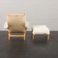 23536 Pernilla lounge chair with footstool by Bruno Mathsson in natural sheepskin-4