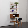 Danish one bay wall unit with a hidden desk in the style of Poul Cadovius, 1960s