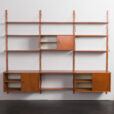 23533 Danish teak 3 bay wall unit in Poul Cadovius style 1970s-10