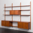 23533 Danish teak 3 bay wall unit in Poul Cadovius style 1970s-5