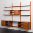 23533 Danish teak 3 bay wall unit in Poul Cadovius style 1970s-7