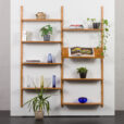 23561 Mid century ucycled wall unit with expository shelf in the style of Poul Cadovius.-1