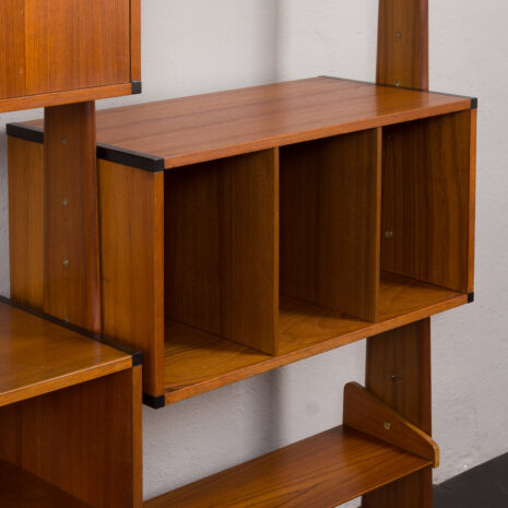 22114 italian freestanding threebay teak wallunit-18 22114 italian freestanding threebay teak wallunit-18