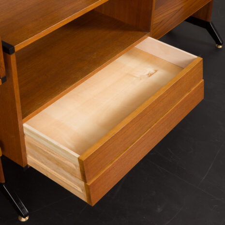 22114 italian freestanding threebay teak wallunit-20 22114 italian freestanding threebay teak wallunit-20