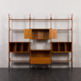 22114 italian freestanding threebay teak wallunit-5
