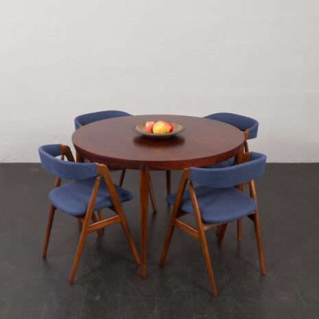 Severin Hansen dining rosewood table with two extensions for Haslev, Denmark 1960s